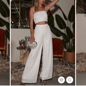 12th Tribe - SOIREE WHITE SEQUIN SET